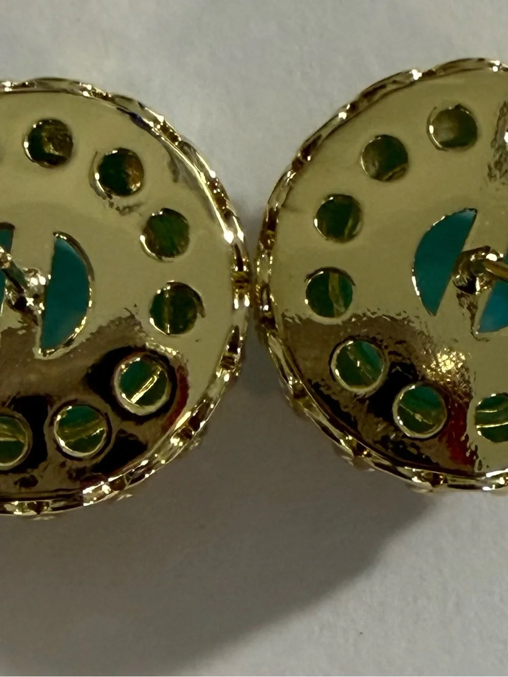 Feed Me Gems Gold-Trim Blue Opal Queen Stud Earrings